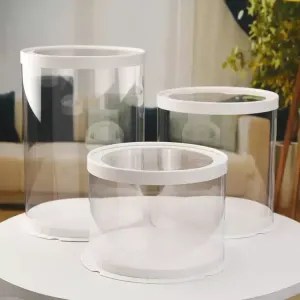 Round Clear Lid Tall Cake Box 22cm X 22cm x 17cm